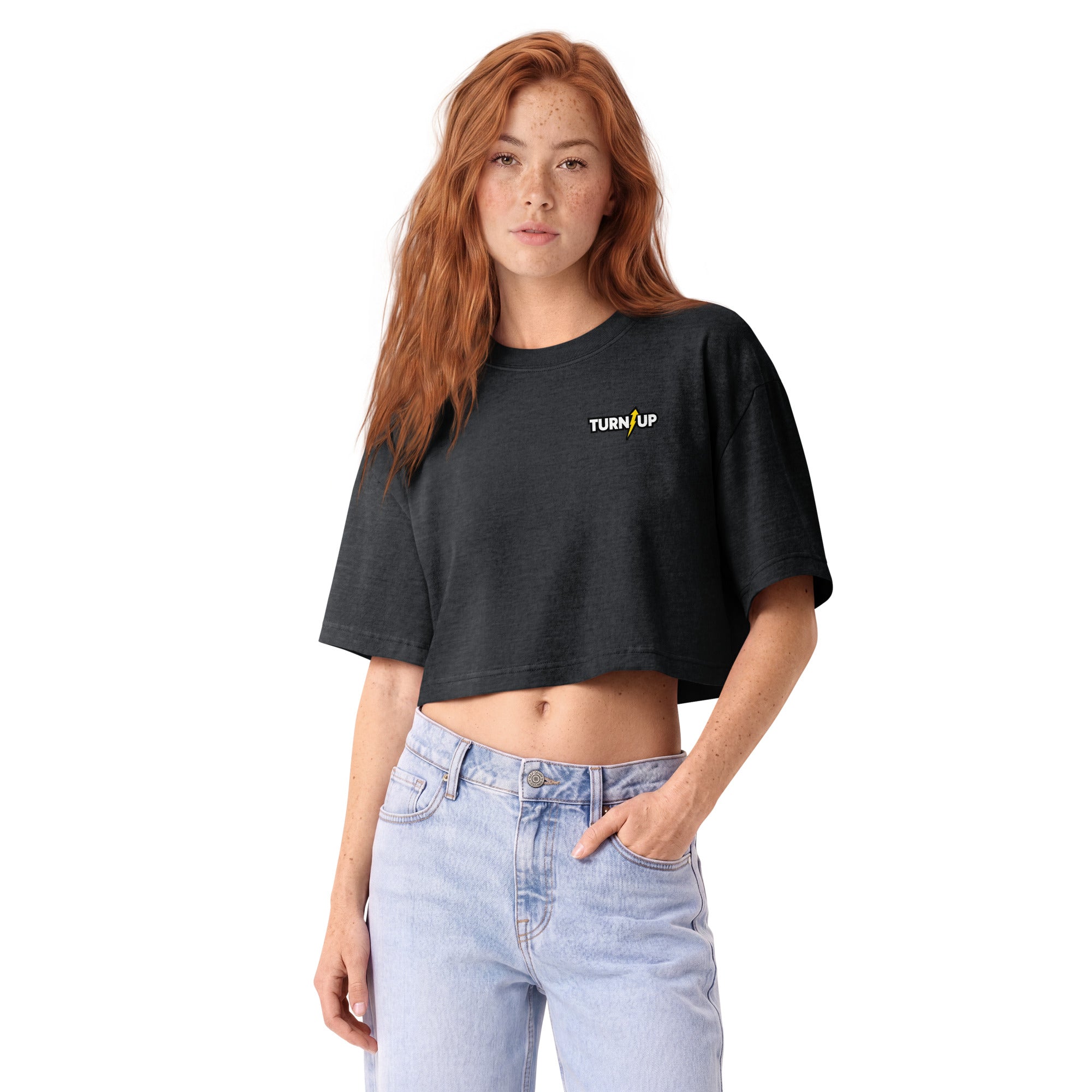 Turn Up Energy Drink™ - Women's Heavyweight Crop Top Tee (Vintage Wash)